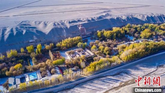 2022年11月，航拍深秋季節(jié)的莫高窟?！　⊥醣筱y 攝