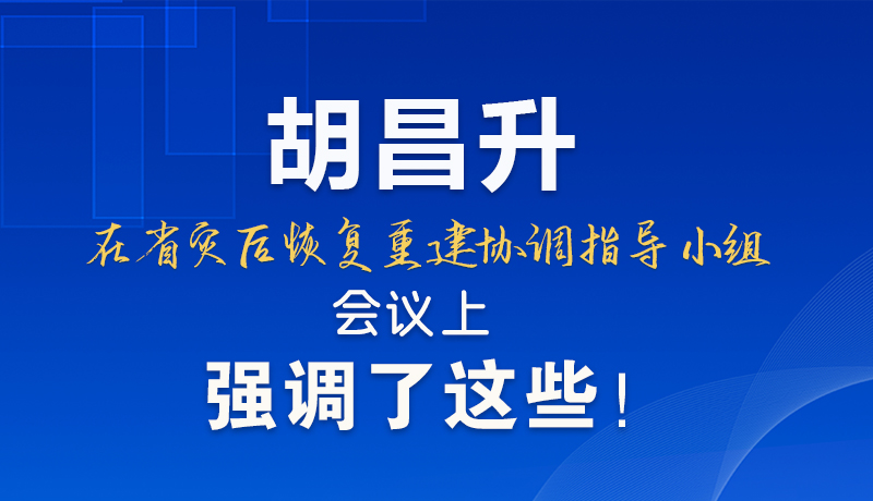 圖解|胡昌升在省災后恢復重建協(xié)調(diào)指導小組會議上強調(diào)了這些!