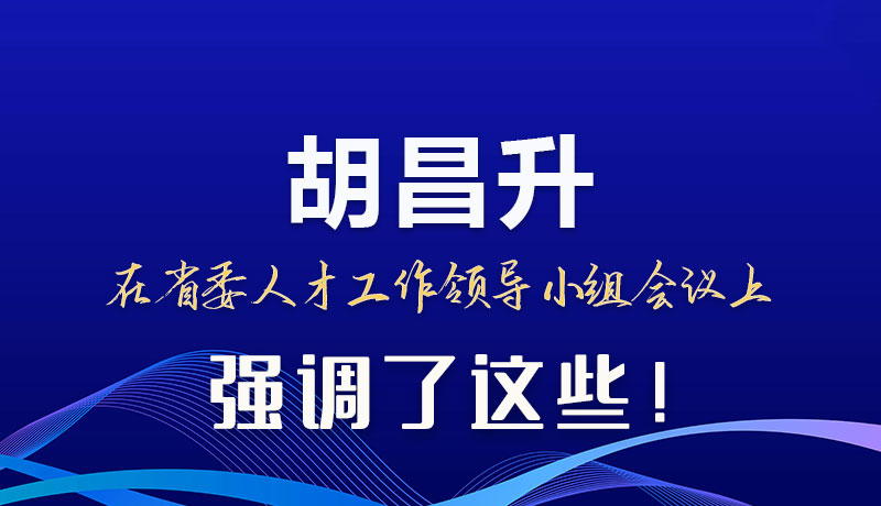 圖解|胡昌升在省委人才工作領(lǐng)導(dǎo)小組會(huì)議上強(qiáng)調(diào)了這些！